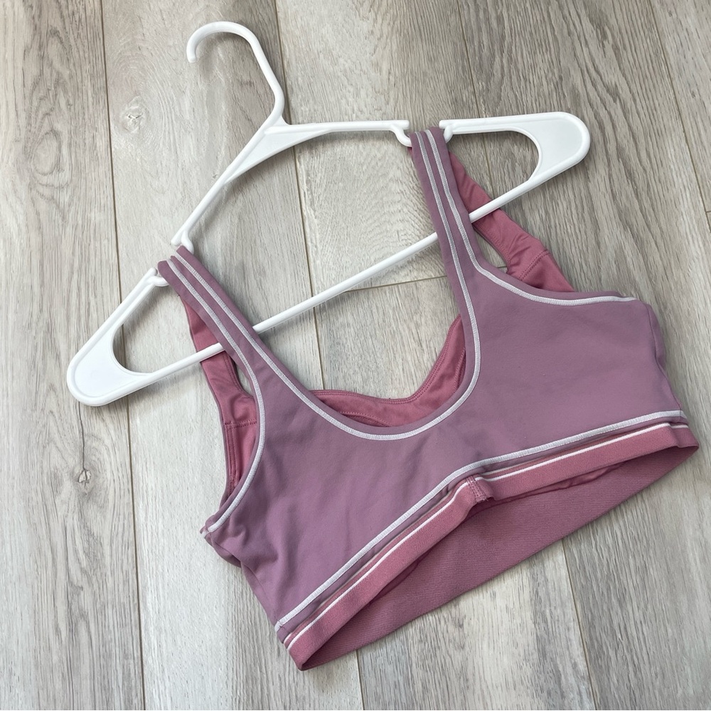 Alo Sports Bra airbrush heart throb womens Pink (small) workout activewear yoga - Picture 2 of 2